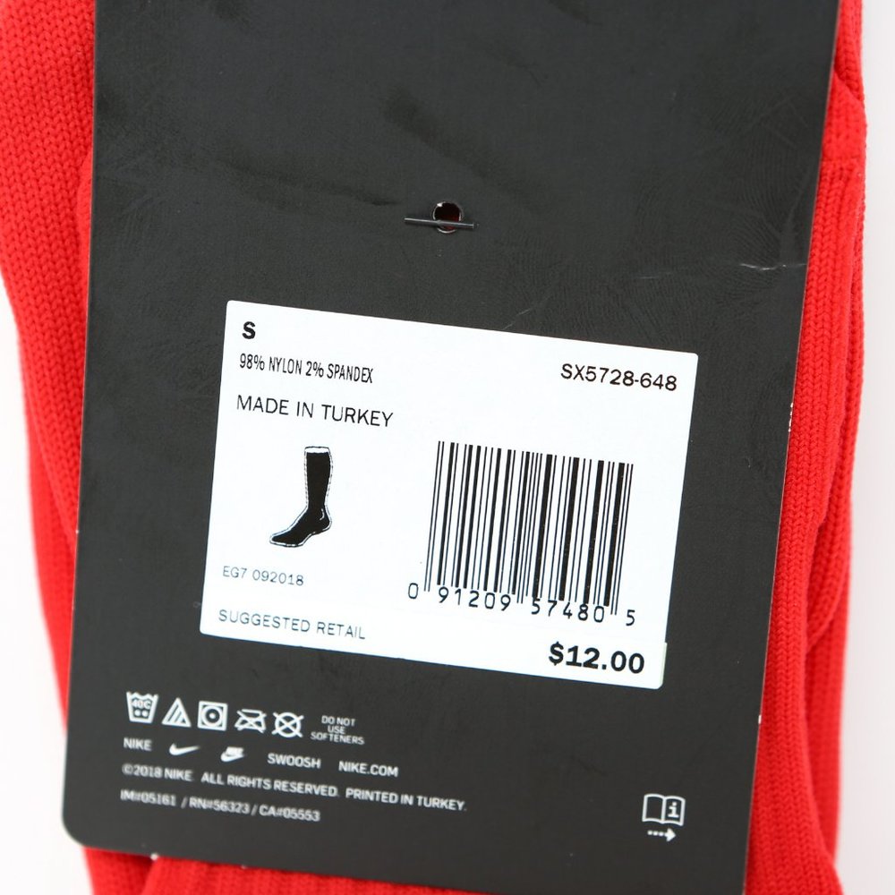 Nike Classic Knee High Soccer Socks Red Over Calf - Picture 6 of 6